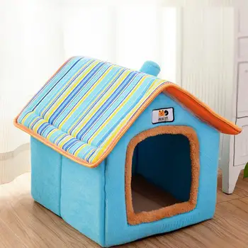 

MeterMall Removable Pet Dog House Home Shape Winter Warm Small Large Dogs Kennel Washable Cat Nest