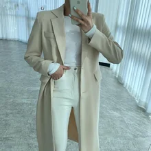 Blazer surdimensionné de Style coréen pour femmes, costume coupe vent ample à simple boutonnage pour dames, vêtements d'extérieur d'automne 