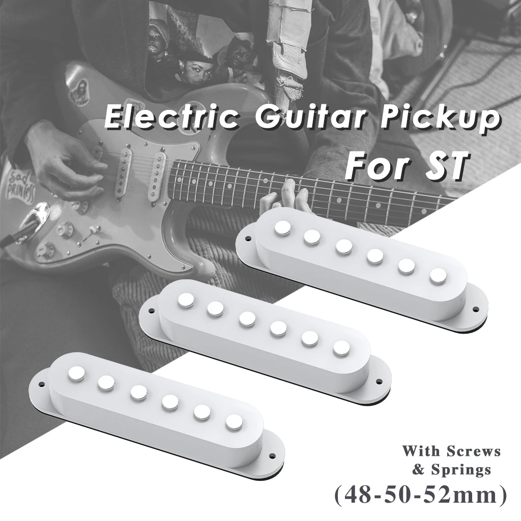NAOMI SSS Set Electric Guitar Pickup N-M-B 48mm/50mm/52mm Ceramic Magnet W/  Screws  Springs For ST Guitar White Set - AliExpress Sports  Entertainment