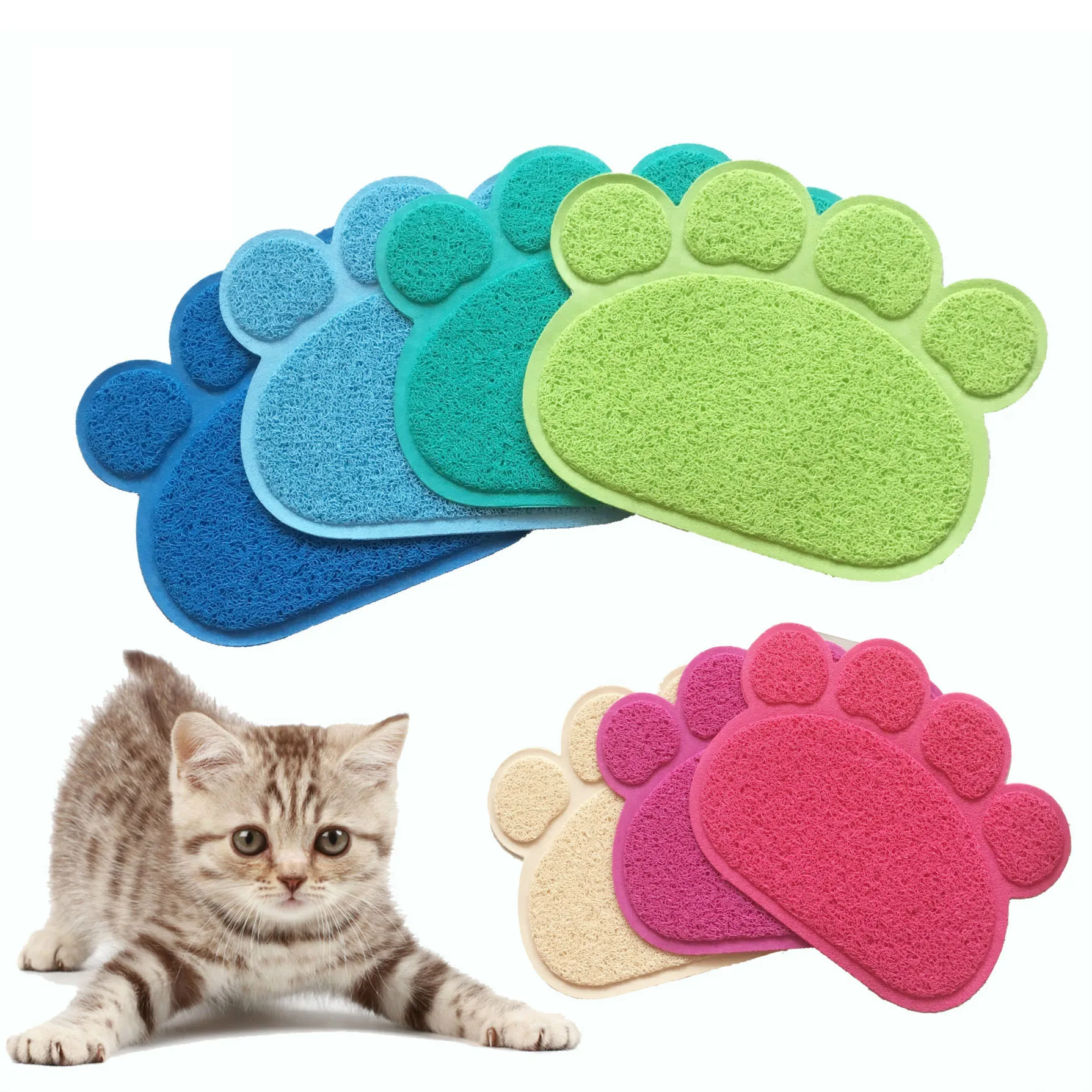 30x40 см ПВХ собака paw форма чашки щенок кошка кормления Мат Pad кровать блюдо чаша