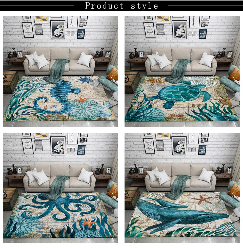 Miracille Большой черепаха 3D Принт Большой ковер серии морских животных коврики для гостиной нескользящий коврик Домашний Декоративный Коврик