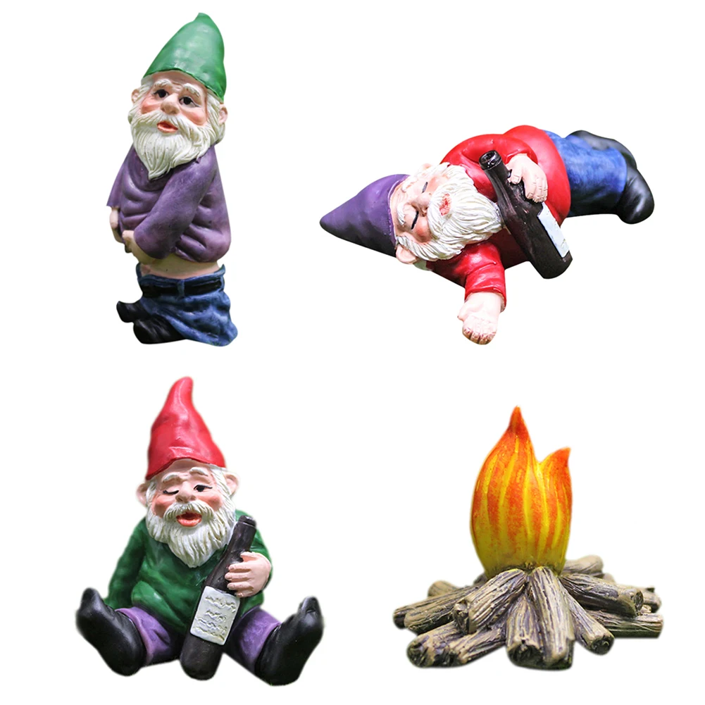 Gnome Fairy Resin Statues Miniature Garden Mini Elf Sculpture Dwarf