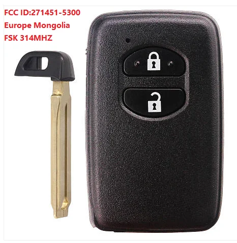 KEYECU умный ключ 2 кнопки FSK 314 МГц-для Toyota Prius Aqua Corolla Axio Vitz-271451-5300