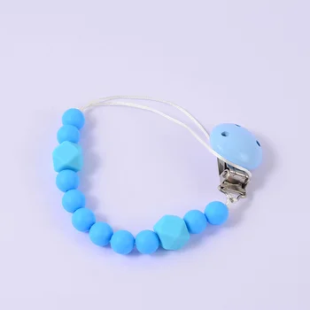 

1Pcs Baby Silicone Pacifier Chains Nipple Holder 12MM Solid Color Silicone Beads Personalised Name Custom Pacifier Chains/Clip