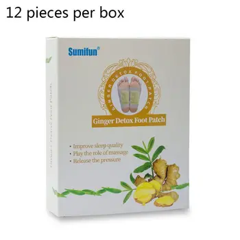 

12Pcs Foot Care Ginger Essential Oil Detox Feet Patch Improve Sleep Antistress NEW
