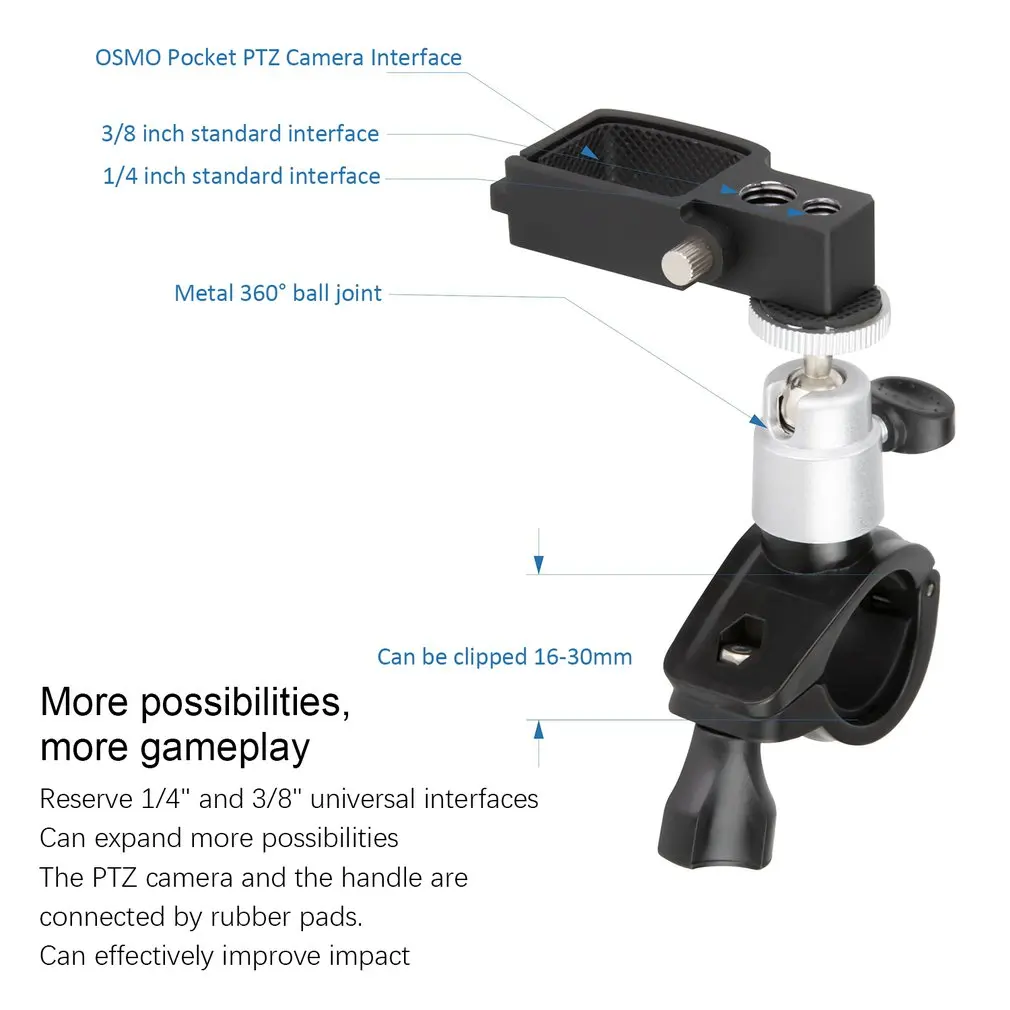 Motor Bike Bicycle Mount Holder for DJI OSMO POCKET Handheld Gimbal Camera Stabilizer Sports Mounting Bracket Clamp Clip