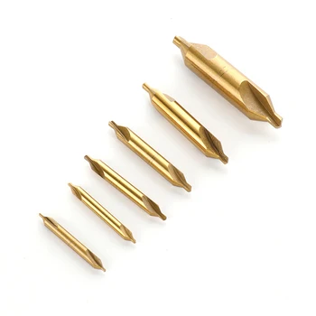 

6Pcs 1/1.5/2/2.5/3/5 mm Metal Center Drill 60 Degrees HSS Titanium Coated Countersink High Speed Steel High Hardness Drill Bits