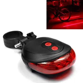 

Waterproof 2 Laser + 5 LED Flashing 3Modes Lamp Tail Rear Cycling Safety Warning Light for Bicycle Bike