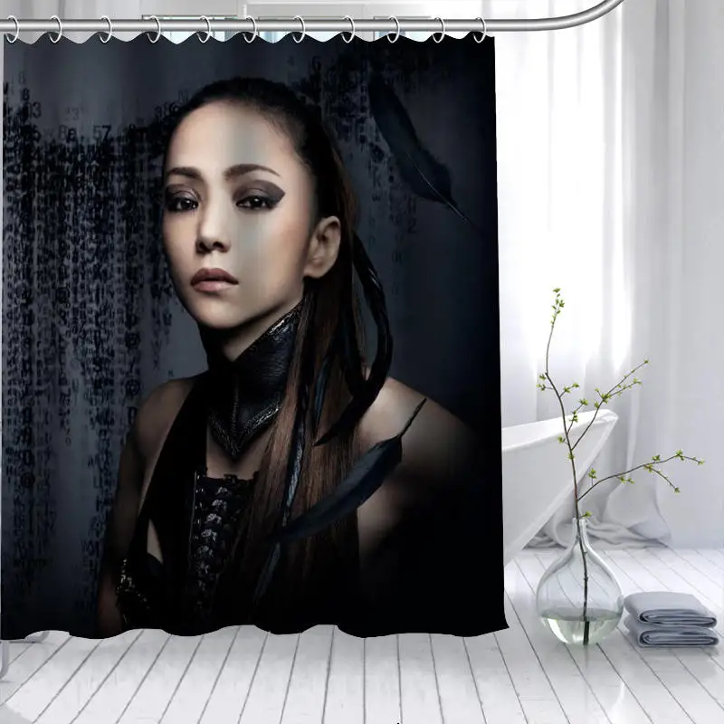 Новое прибытие Namie Amuro занавеска из полиэстеровой ткани высокой четкости Печать Водонепроницаемая занавеска для ванной 12 крюк занавес для ванной