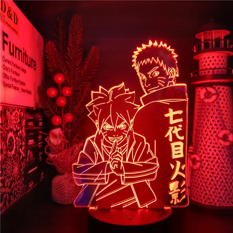 BORUTO Naruto 3D Night Light Anime Figure LED Lamp Manga Shippuden Lampara Bedside Decoration Lighting Children Gift Lampe Decor