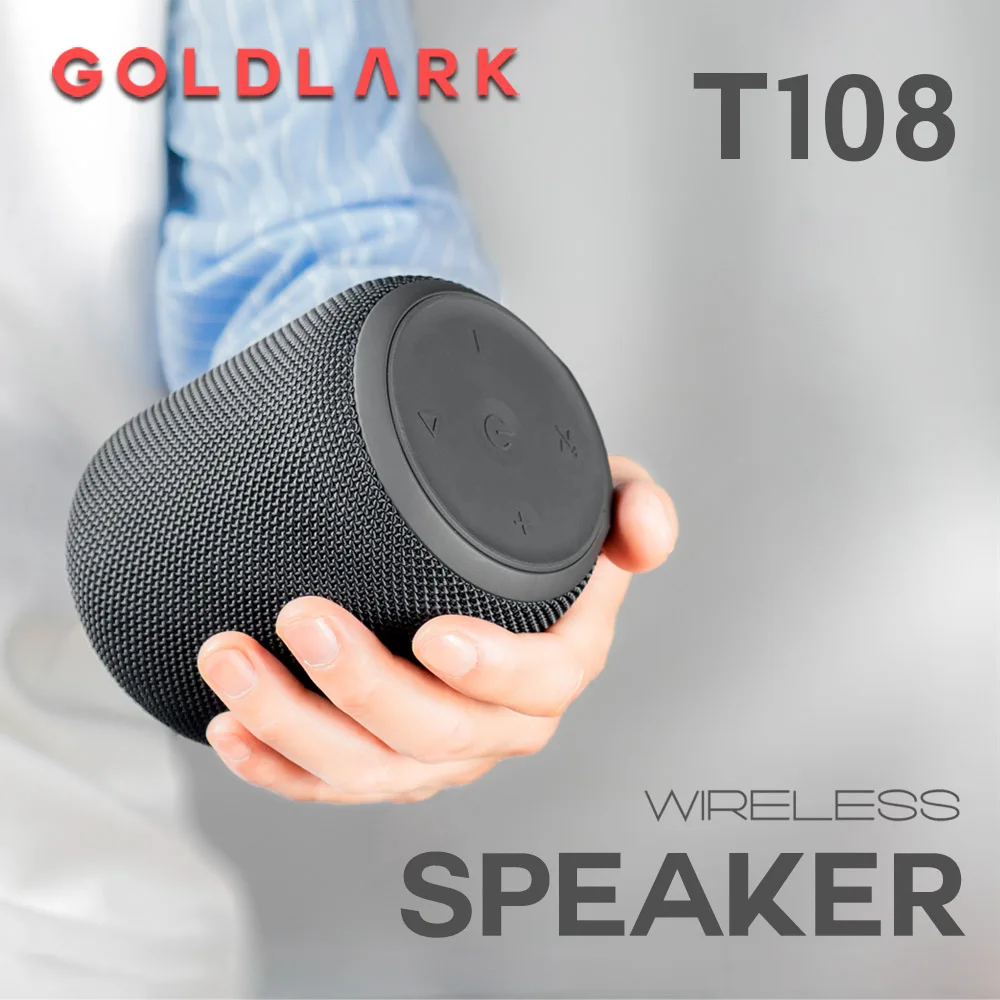 Портативный Bluetooth-радиатор GOLDLARK T108 с поддержкой IPX6 длительное время работы