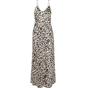 

Women Dress Spring / Summer 2020 New Dress Leopard Print Silk Midi Dress