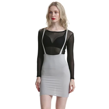 

GAOKE Spaghetti Strap Sexy Bodycon Dress Summer Gray Pink Black Brown Elegant Sleeveless Mini Short Dress Women