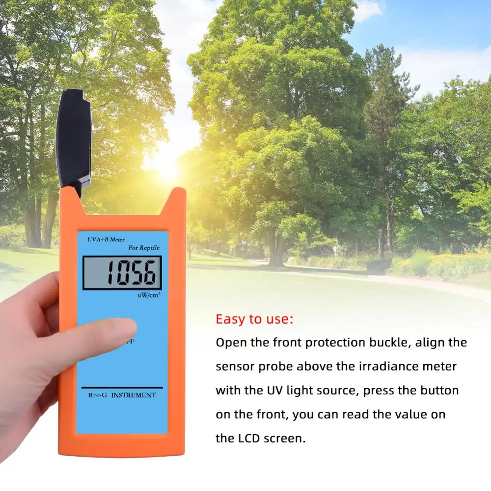 Yieryi RGM-UVA+B Meter Reptile Lamps Automotive Insulation Film UV Irradiance Meter &plusmn; 10% REF.NIST UVA B Irradiance