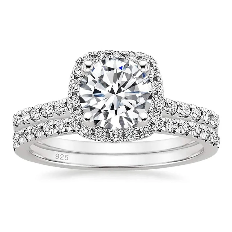Кольца женские свадебные из серебра 925 пробы с фианитом 25CT | Украшения и