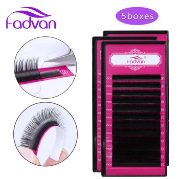 

5 Trays Makeup Lashes Extension Fadvan Faux Mink False Eyelash Extensions for Professional Eyelash Building