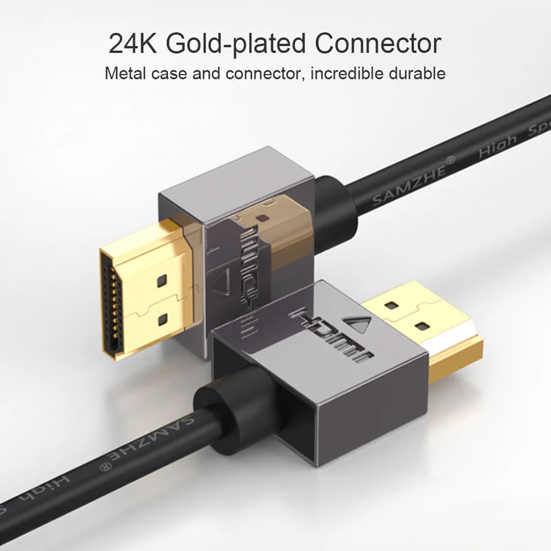SAMZHE Кабель HDMI 4 К HDMI2.0 кабель тонкий Поддержка 3D Ethernet для HDTV ноутбук PS4 0.5 м 1 1.5 2 3 5