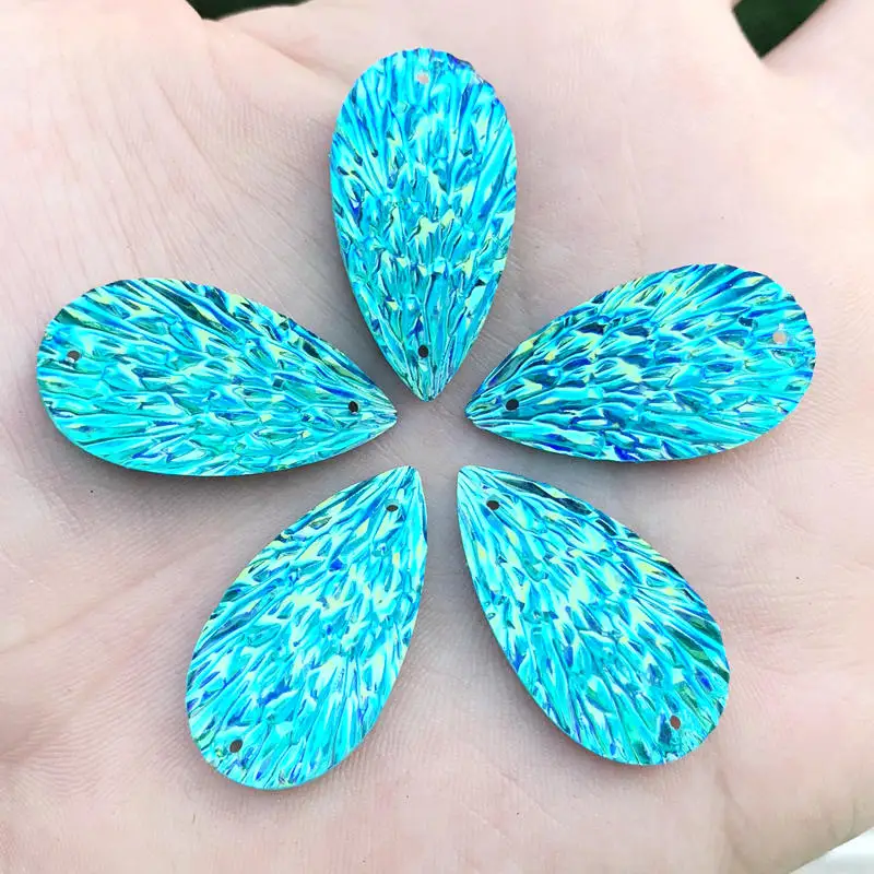 15*29 мм плоская основа, пришиваемые Стразы два бусины с отверстиями камни для одежды 90 шт./лот E005* 6