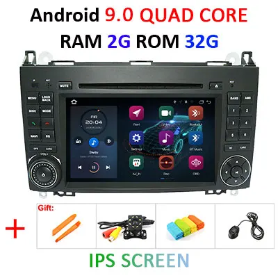 4G 64G Автомобильный dvd-плеер 2 din android 9,0 gps для Mercedes Benz B200 A B класс W169 W245 Viano Vito W639 Sprinter W906 Автомагнитола - Цвет: 2G 32G IPS