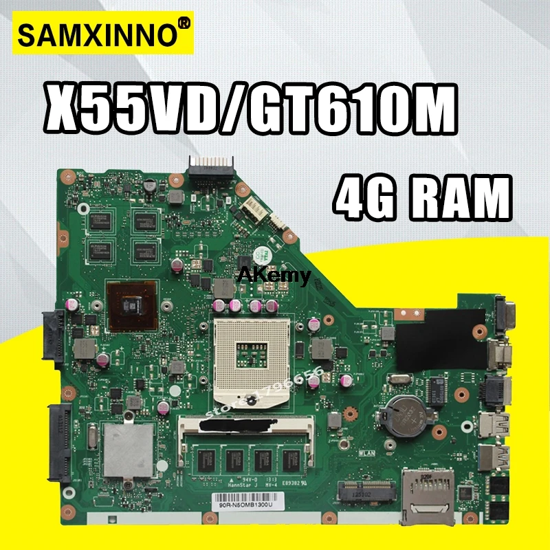 X55VD Laptop motherboard GT610M 4GB RAM REV2.1/2.2