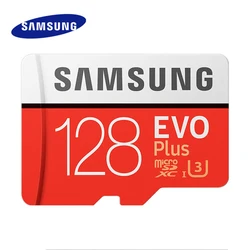 Samsung cartão de memória micro sd, 128 gb, evo plus, 128 gb, classe 10, tf, c10, microsd, u3, flash