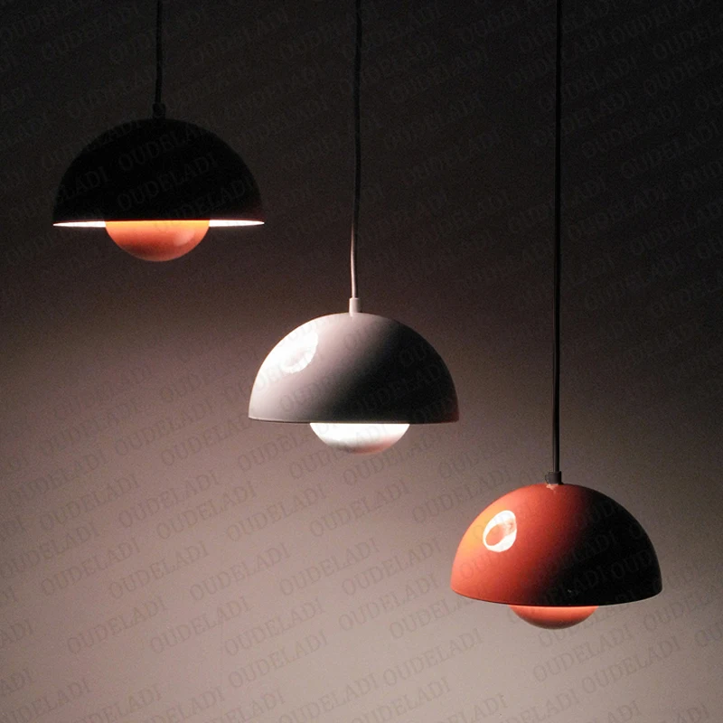 Nordic single-head restaurant chandelier bedroom bedside semicircular macarons small pendant lamp bar color hanging lamps
