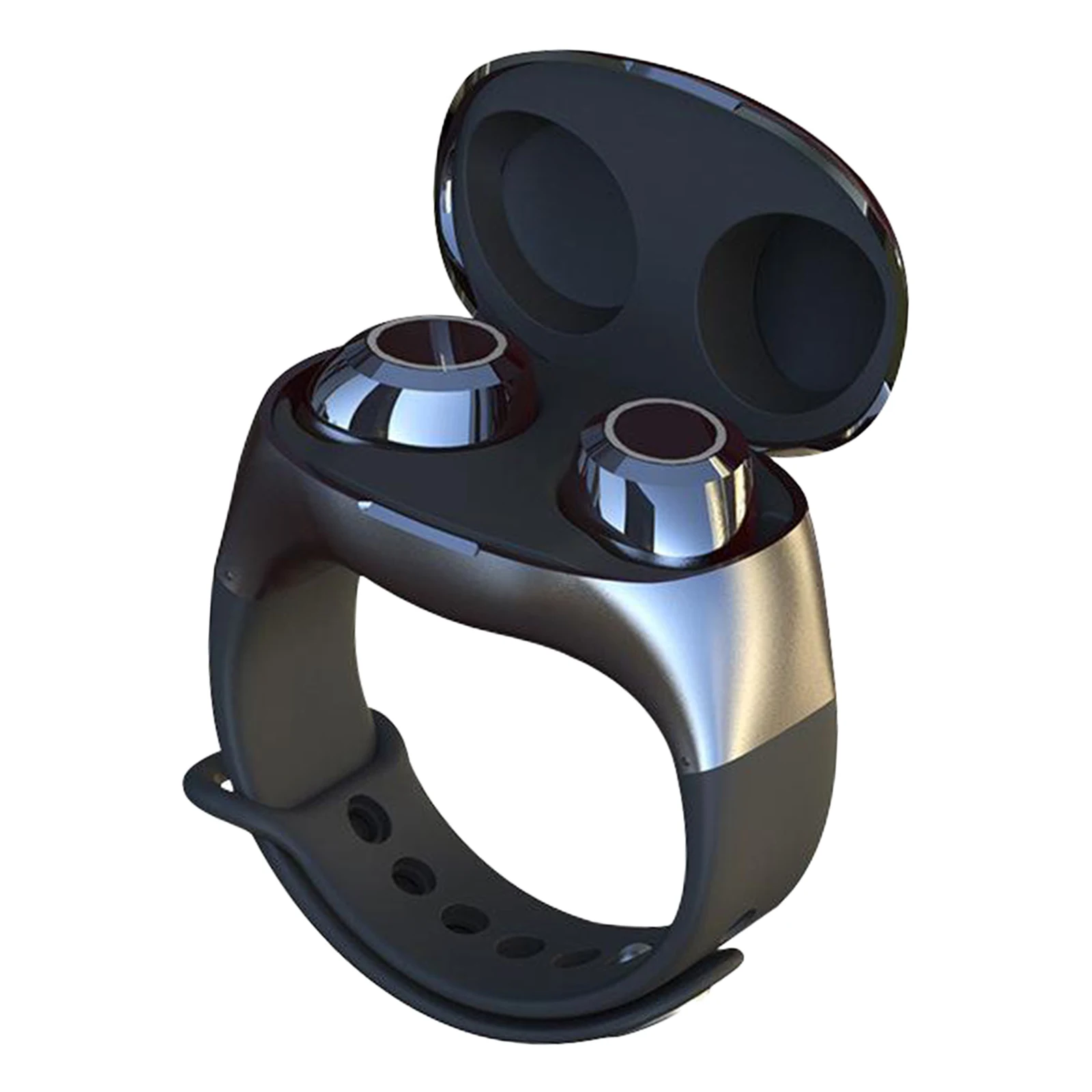 TWS 2 in 1 Bluetooth 5.0 Wireless Earphones Sport Handsfree Earbuds Headset with Smart Wristband Bracelet Style Charging Case