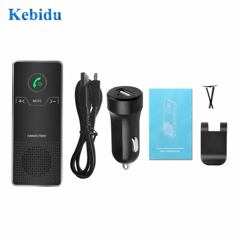 KEBIDU автомобильный Bluetooth MP3 музыкальный плеер Солнцезащитный козырек клип динамик телефон беспроводная гарнитура для авто автомобильный комплект беспроводной BT динамик