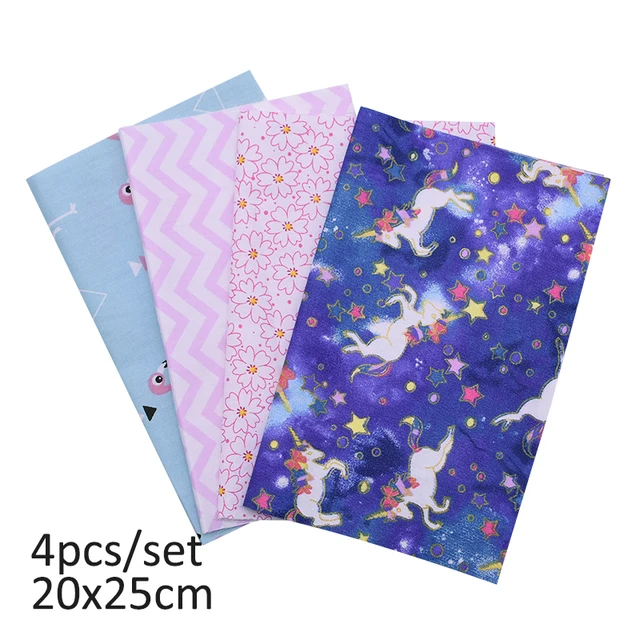 20cmx25cm and 25cmx25cm Cotton Fabric Printed Cloth Sewing Quilting Fabrics for Patchwork Needlework DIY Handmade Material 4pcs 20x25cm