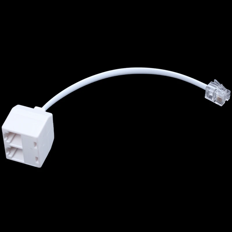RJ11 6P4C телефонный сплиттер 1 Мужской 2 Женский-белый
