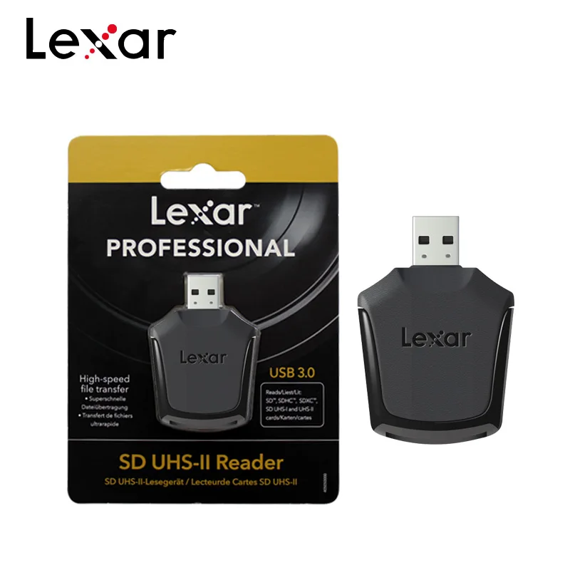 Lexar Профессиональный USB 3,0 SD UHS-II считыватель флэш-память SD кард-ридер с высокоскоростным передачей файлов