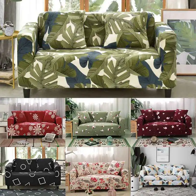 

Flower print Elastic Couch Sofa Cover for Living Room Universal stretch modern all-inclusive Slipcover 1/2/3/4 seater