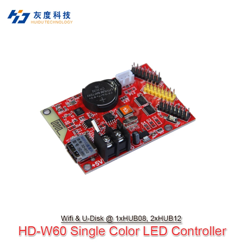 w60 HD-W60 Support usb and built-in wifi single and dual color led panel display module control card