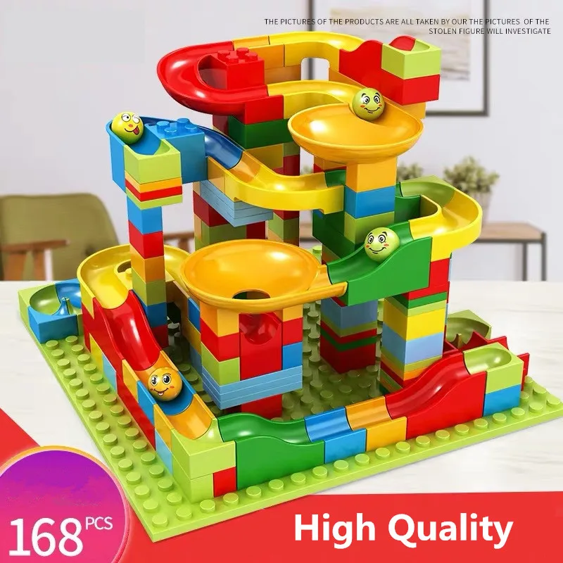 Track Ball Race Run Block Compatible LegoINGlys Duploed Building Blocks Funnel Slide DIY Bricks Toys For Children | Игрушки и хобби