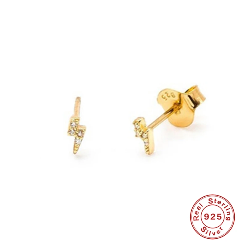 Топ продаж 925 пробы серебряная подвеска с молнией серьги-гвоздики для женщин A30