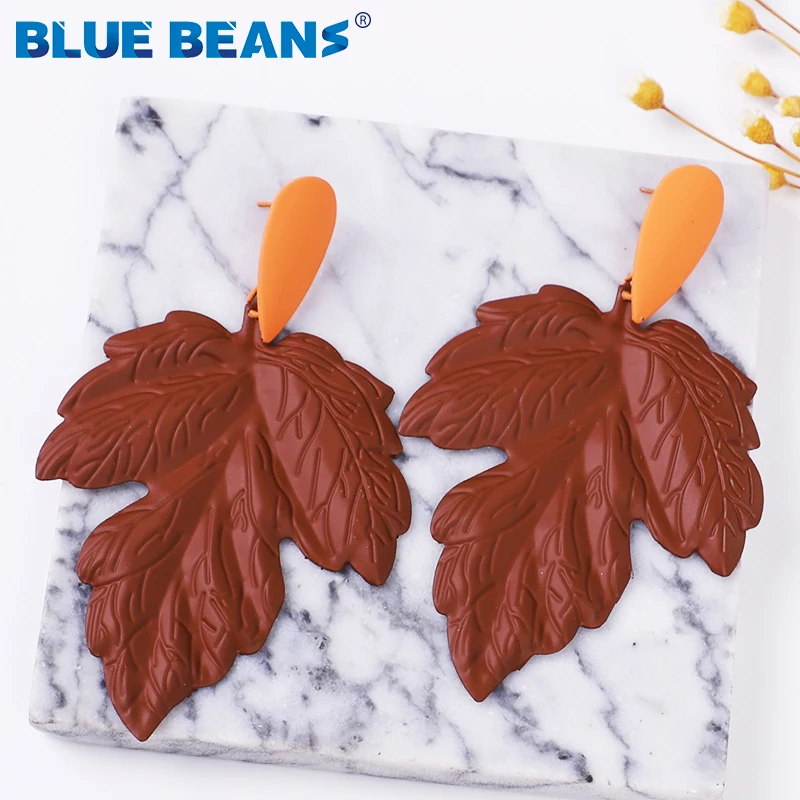 Bohemia Women Metal Maple leaf Earrings Jewelry star Drop Earring brown Fashion Geometric Simple Punk party Statement | Украшения и