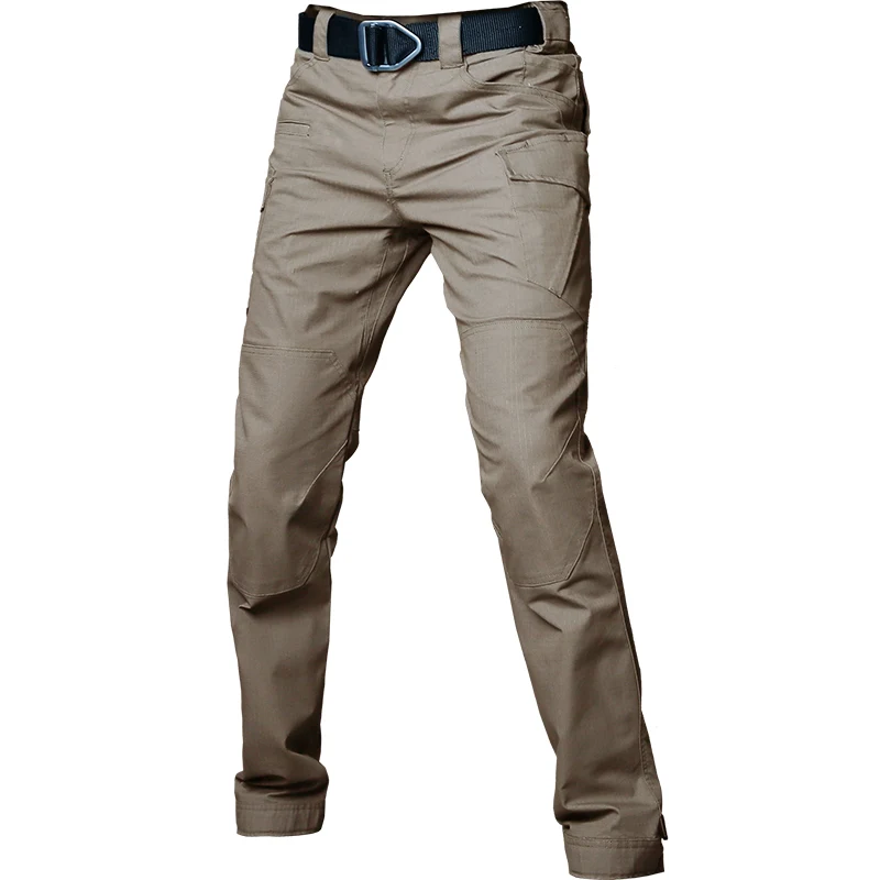 HONG WILD, Мужские штаны с молнией, военные, качественные, с несколькими карманами, в клетку, водонепроницаемые, тактические брюки, брюки-карго, 3 цвета