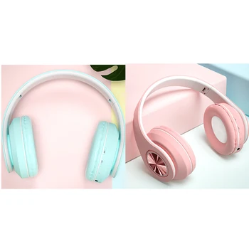 

Portable Wireless Headphones Bluetooth Stereo Foldable Headset o Mp3 Adjustable Earphones with Mic Music Blue