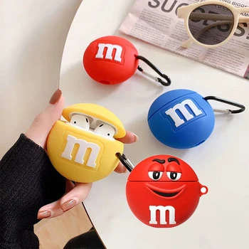 

For AirPods 2 Case Silicone Cute 3D Chocolate Beans Earphone Case For Apple Air pods Cover Headphone Cover For Earpods Strap