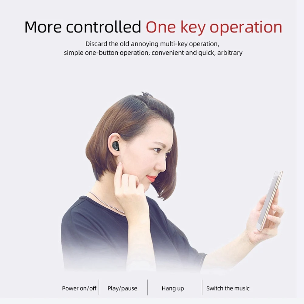 D06 водонепроницаемые наушники, беспроводные наушники, Bluetooth гарнитура, высокое качество звука для iPhone 7, Интеллектуальные Bluetooth наушники