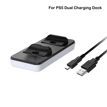 

Dual USB Charger For Sony PlayStation 5 PS5 Wireless Controller Double Handle Wireless Dual Charging Dock Station Stand