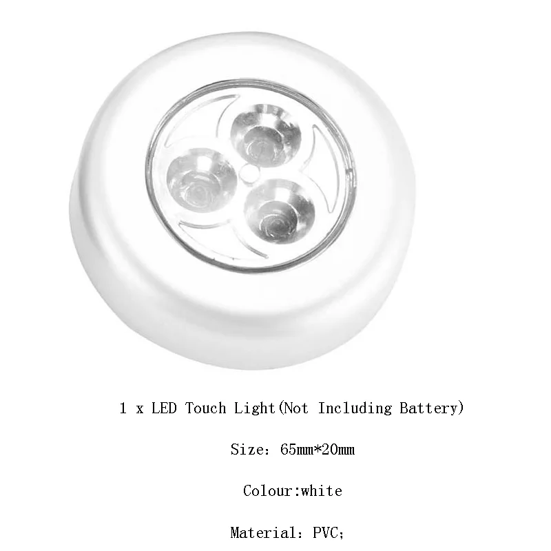 1pcs Touch light 1/3/6 шт ИК-датчиком движения Сенсор шкаф светильник 80 мм диаметром 6 светодиодный Беспроводной прихожей Лестницы детектор светильник для защиты глаз Автоматическое включение/выключение лампы - Цвет: 1pcs Touch light