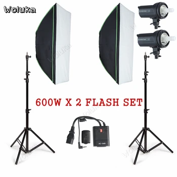 

2PCS 600W GN98 Photo Flash Kit Strobe Light Stand For Product Photography Softbox Set Studio Shooting Equipment CD50 T10
