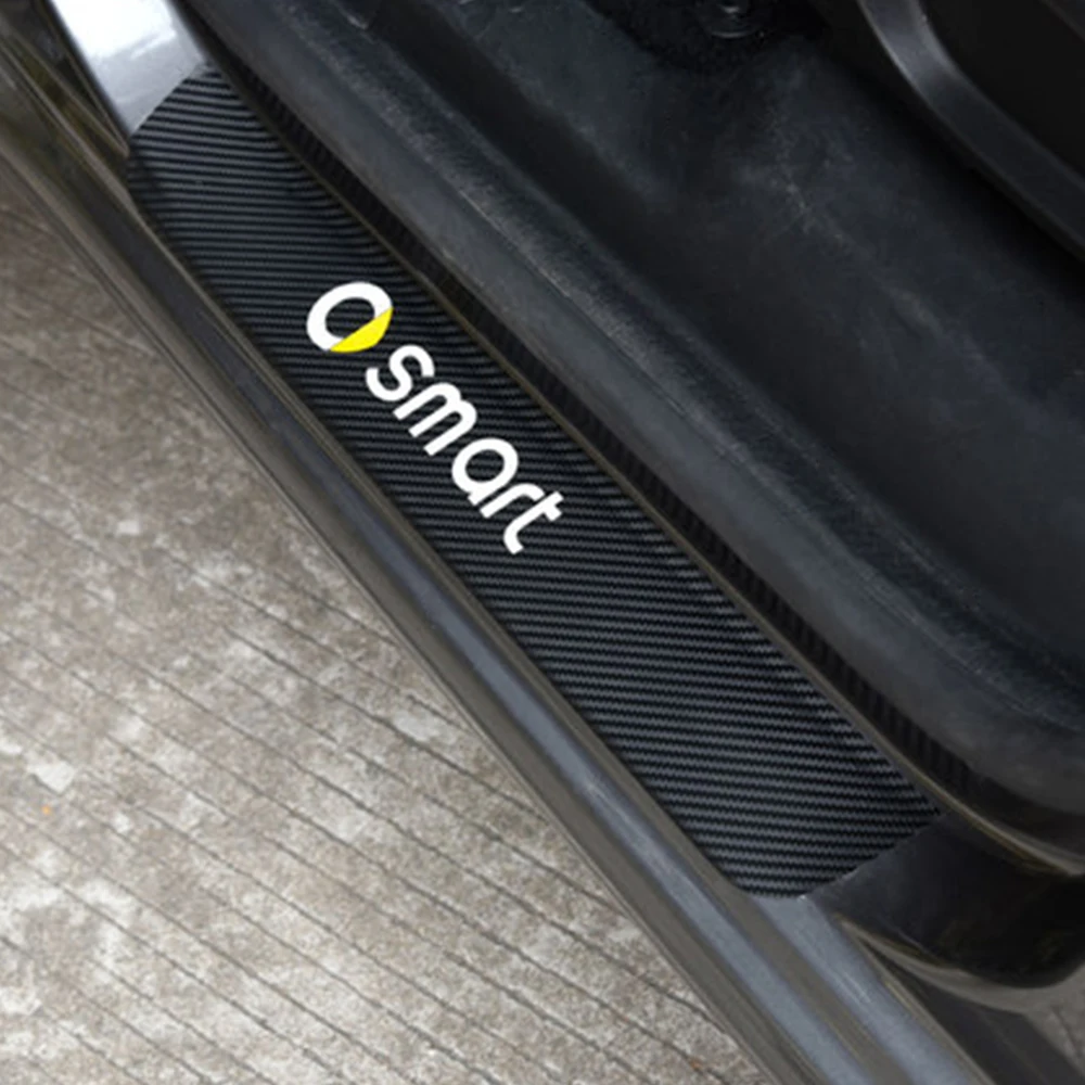 Для Smart Fortwo Forfour Forjeremy, Накладка на порог автомобиля, наклейки из углеродного волокна, авто защита от царапин, аксессуары для тюнинга автомобиля