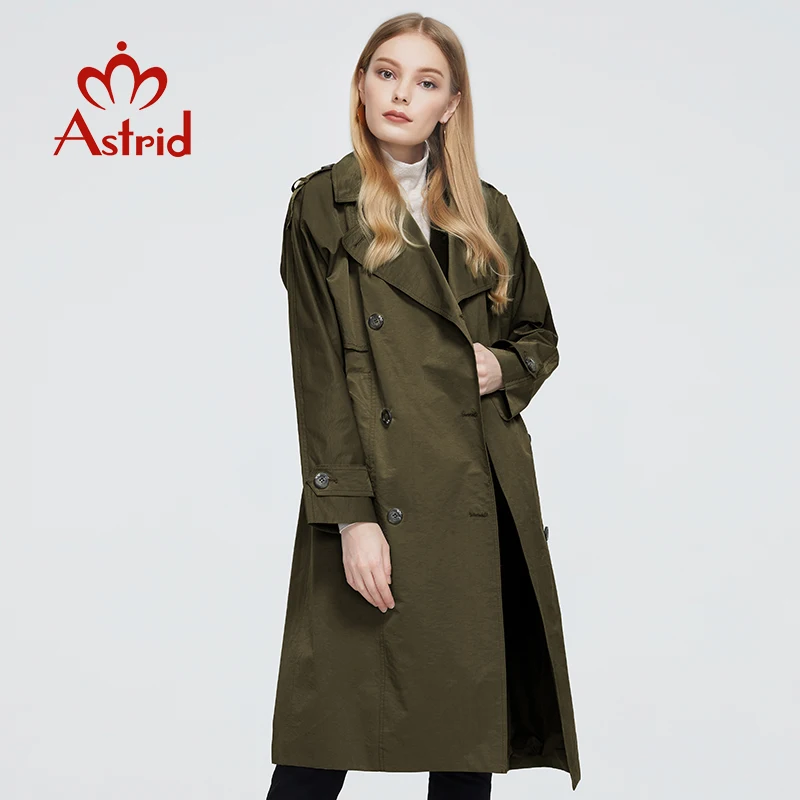 Astrid New Spring Autumn Trench Coat long Fashion Windproof hood