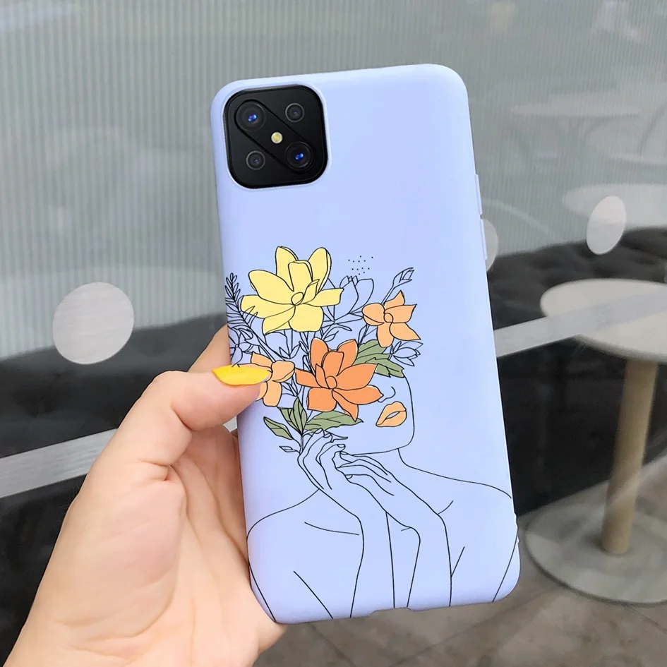 For OPPO Reno 4Z 5G Reno4Z CPH2065 Case Phone Cover Flower Cartoon Protective Bumper Funda Soft Coque For OPPO Reno4 Z A92s Etui