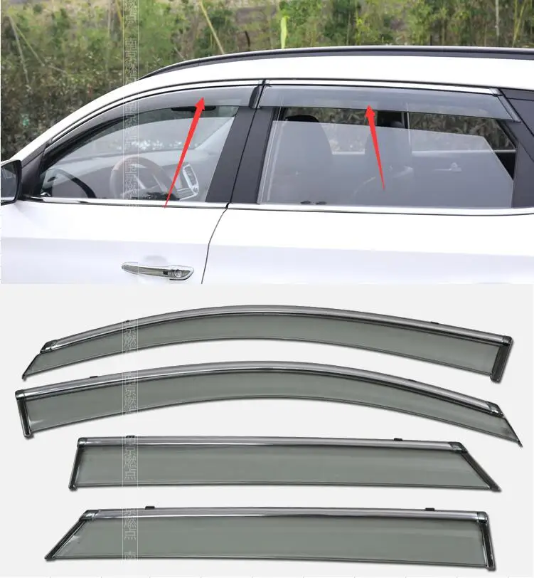 

High quality case For Hyundai Tucson 2015-2017 Stripe Window visor Sun Guard Deflector Vent 4pcs car styling accessories