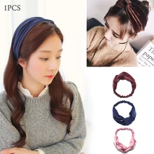 Очаровательная спортивная Женская эластичная бархатная крестообразная повязка для йоги Красота Макияж повязка на волосы "тюрбан" повязка на голову Твист красивый