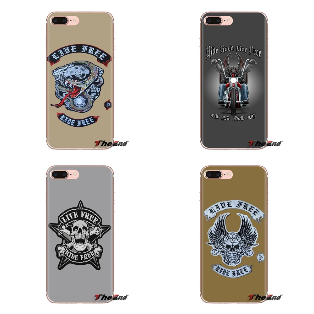 For Sony Xperia Z Z1 Z2 Z3 Z5 compact M2 M4 M5 E3 T3 XA Aqua LG G4 G5 G3 G2 Mini live free ride motorcycle club Soft Covers |