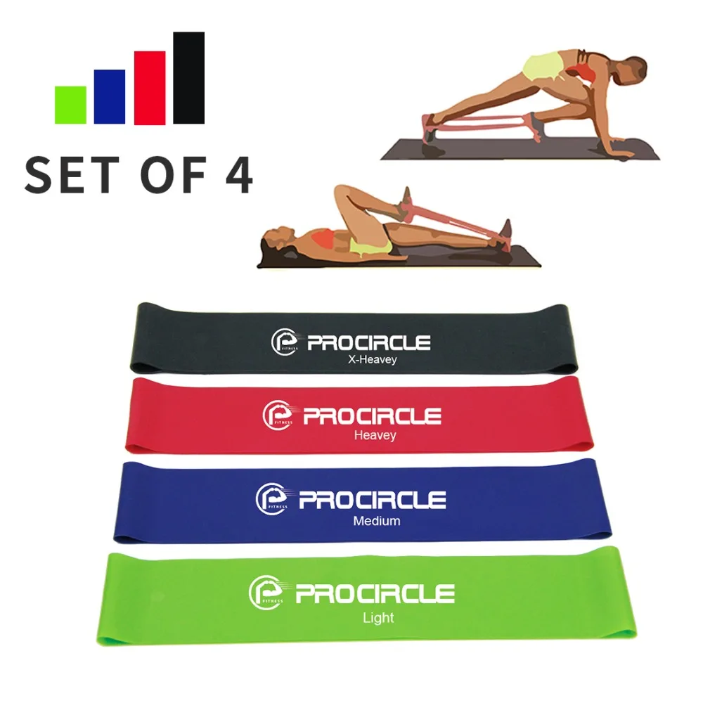 Procircle эластичные ленты для занятий спортом комплект 11 уровней эластичная петля